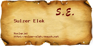 Sulzer Elek névjegykártya